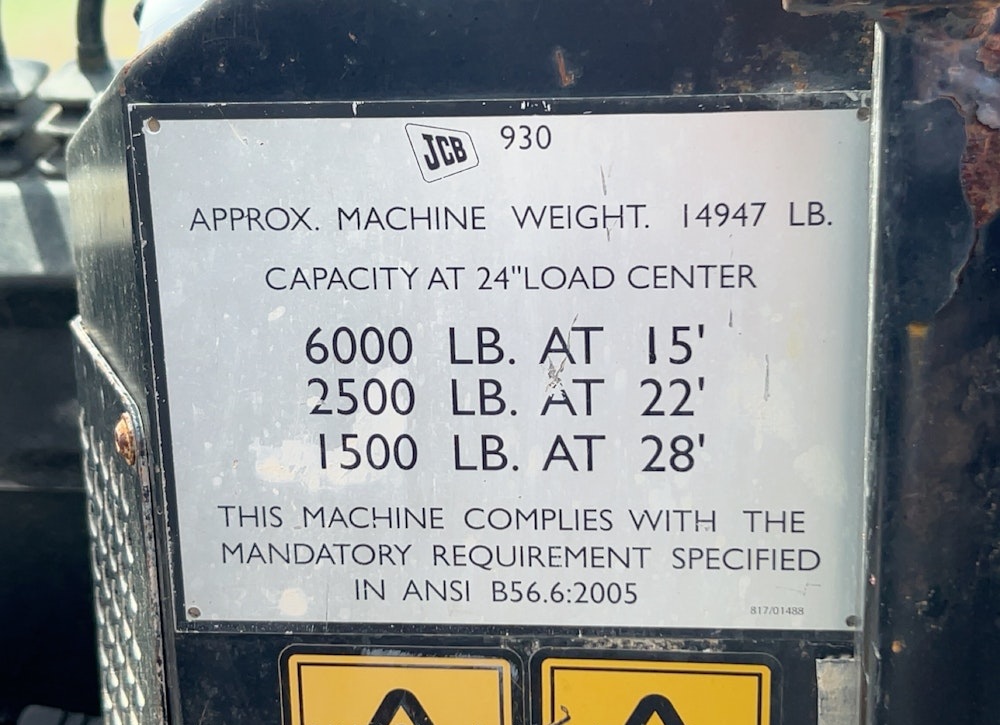 2019 JCB 930 6,000 LBS ROUGH TERRAIN FORKLIFT ENCLOSED CAB LIFT TRUCK  - Image 13