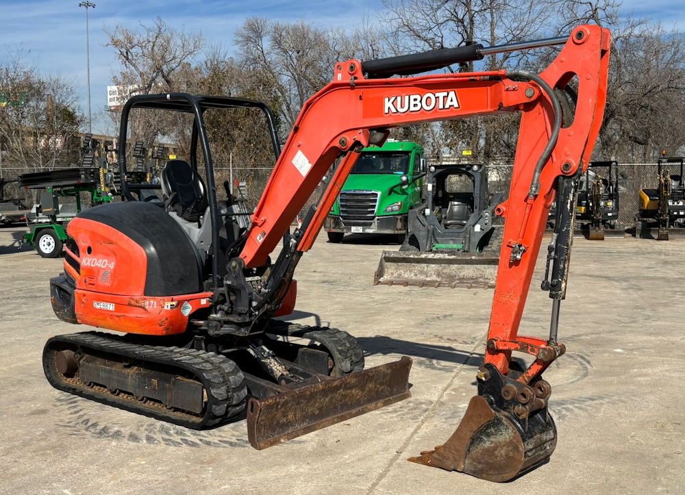 2016 KUBOTA KX040-4 MINI EXCAVATOR RUBBER TRACKS BACKHOE DIESEL AUX HYD  - Image 3