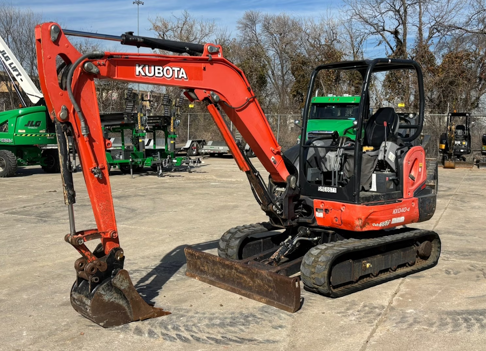2016 KUBOTA KX040-4 MINI EXCAVATOR RUBBER TRACKS BACKHOE DIESEL AUX HYD  - Image 4